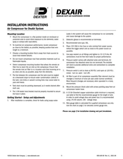Air Compressor for DexAir System Instruction Sheet (059-A39-00)