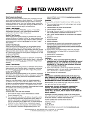 Dexter Limited Warranty (LIT-400-00)