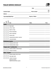Dexter Trailer Service Checklist