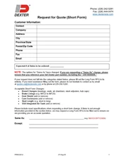 Request for Quote (Short Form)