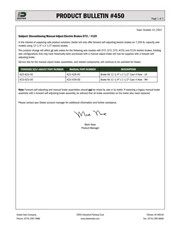 450: Discontinued Manual Adjust