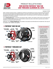 483: New Dexter FORTRESS™ Bolt-On and Threaded Aluminum Oil Caps