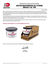 523: Dexter Multipurpose #2 Lithium Grease 1lb. Tub