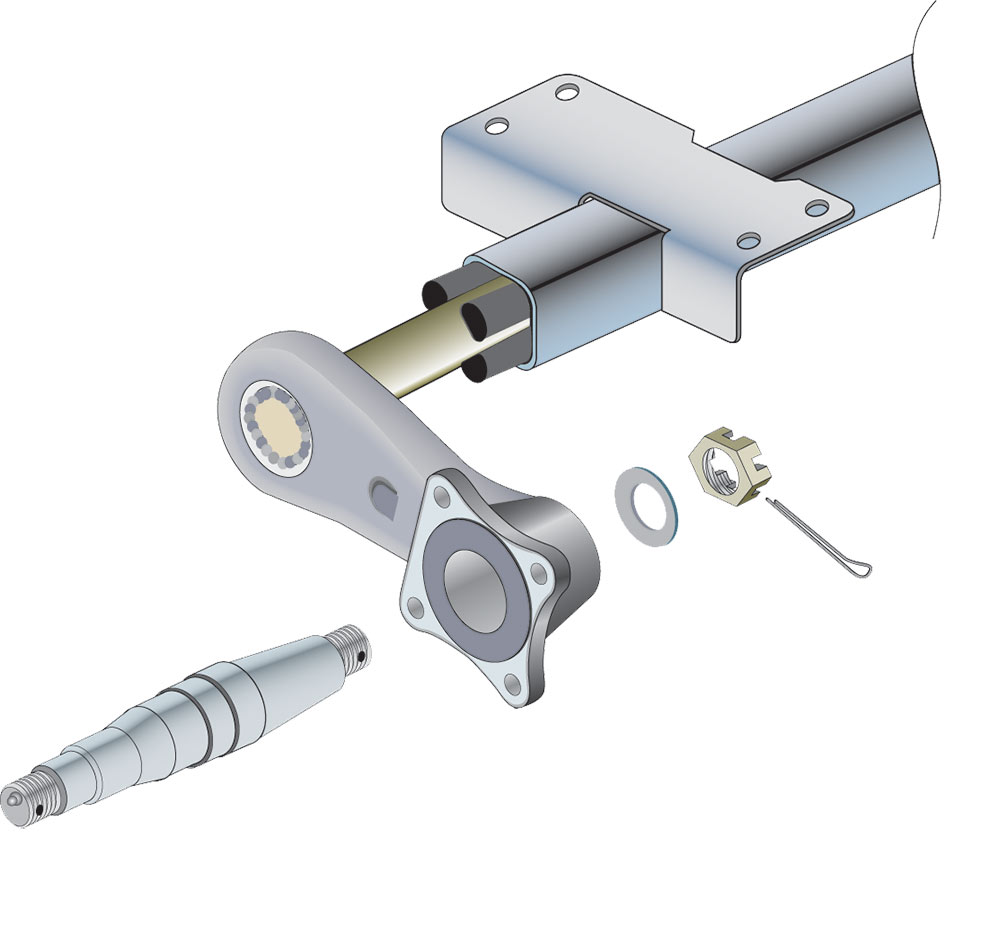 2,500 - 7,000 Eliminator removable spindle trailer axle